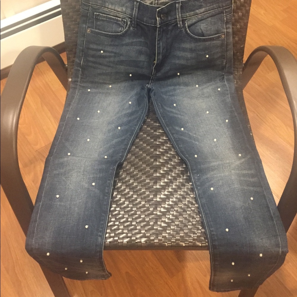 Express jeans w/pearls